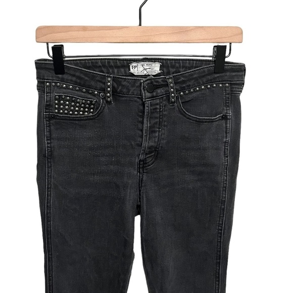 Free People Black Rip Studded Skinny Jeans - Picture 4 of 10